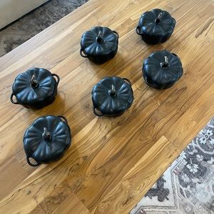 Staub Ceramic Mini Pumpkin Cocotte Fall Halloween - Set of 6